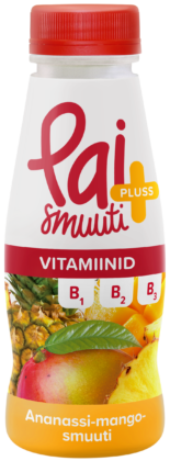 Ananasų-mangų sultys „smoothie“ su B grupės vitaminais 280ml