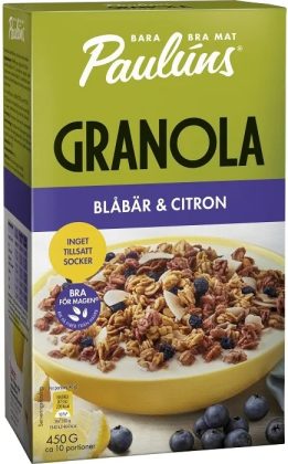 Granola su mėlynėmis, citrinų al., kokosais 450 g